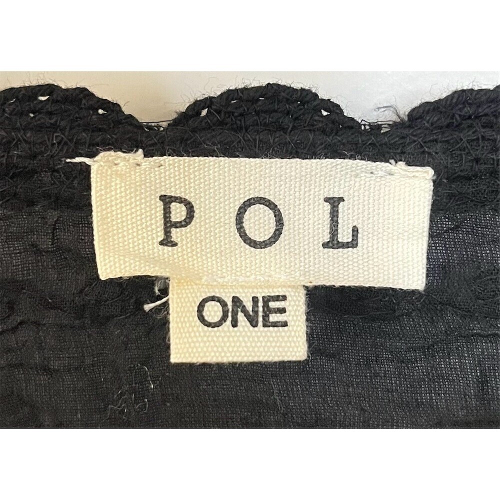 POL Boho Crochet Embroidered Cropped Top OS BlacK Festive Hippie Gypsy Gothic - Picture 13 of 15